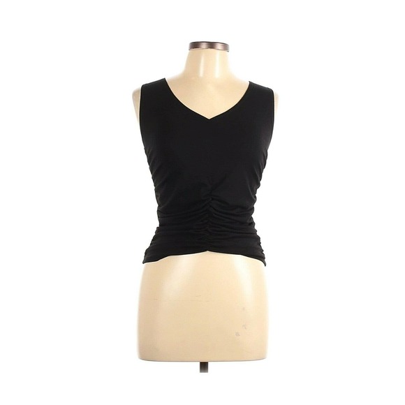 Kookla Black Ruched V Neck Tank Top L Large Womens - Picture 1 of 2